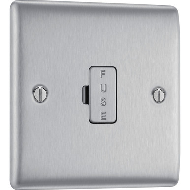 Further photograph of BG Electrical Unswitched Fuse Spur Brushed Steel