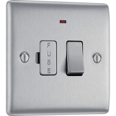 Further photograph of BG Electrical Switched Fuse Spur Brushed Steel