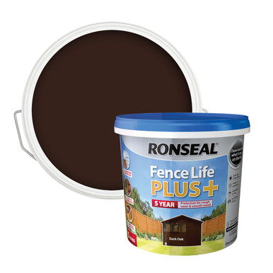Further photograph of Ronseal Fence Life Plus Dark Oak 5L