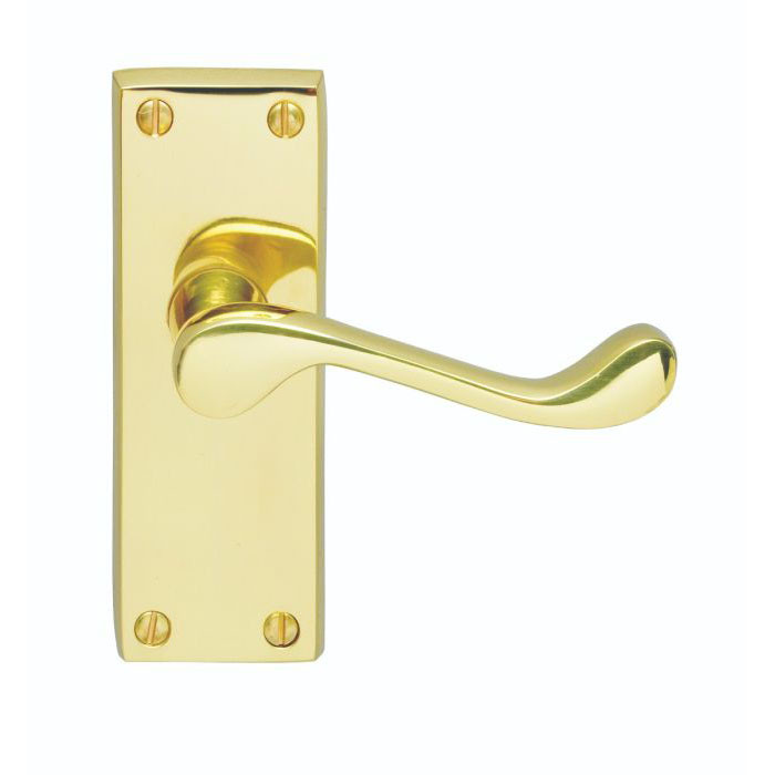 Photograph of Carlisle Brass Contract Victorian Scroll Lever Latch Handle Polished Brass