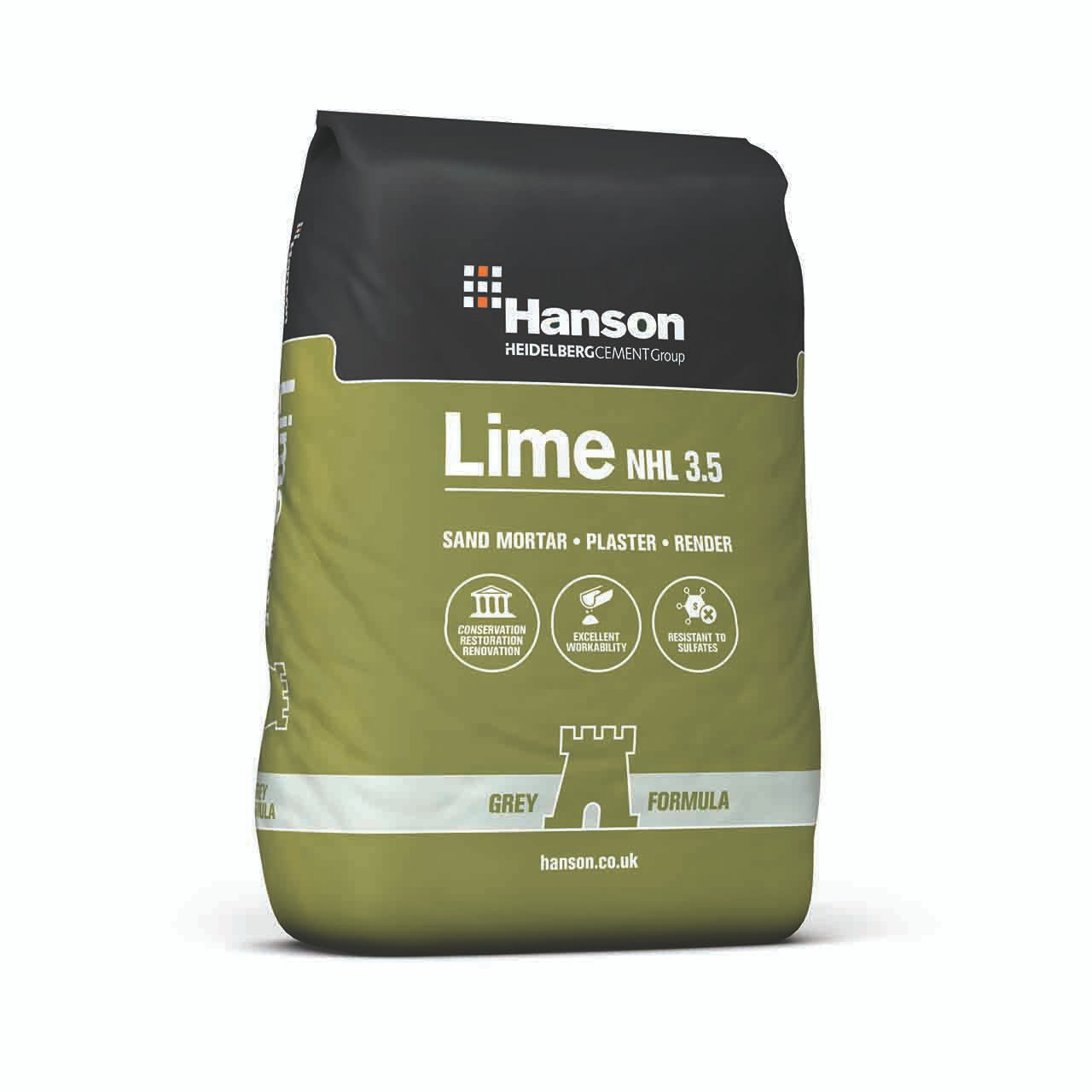 Photograph of Hanson Hydraulic Lime 25kg Grey