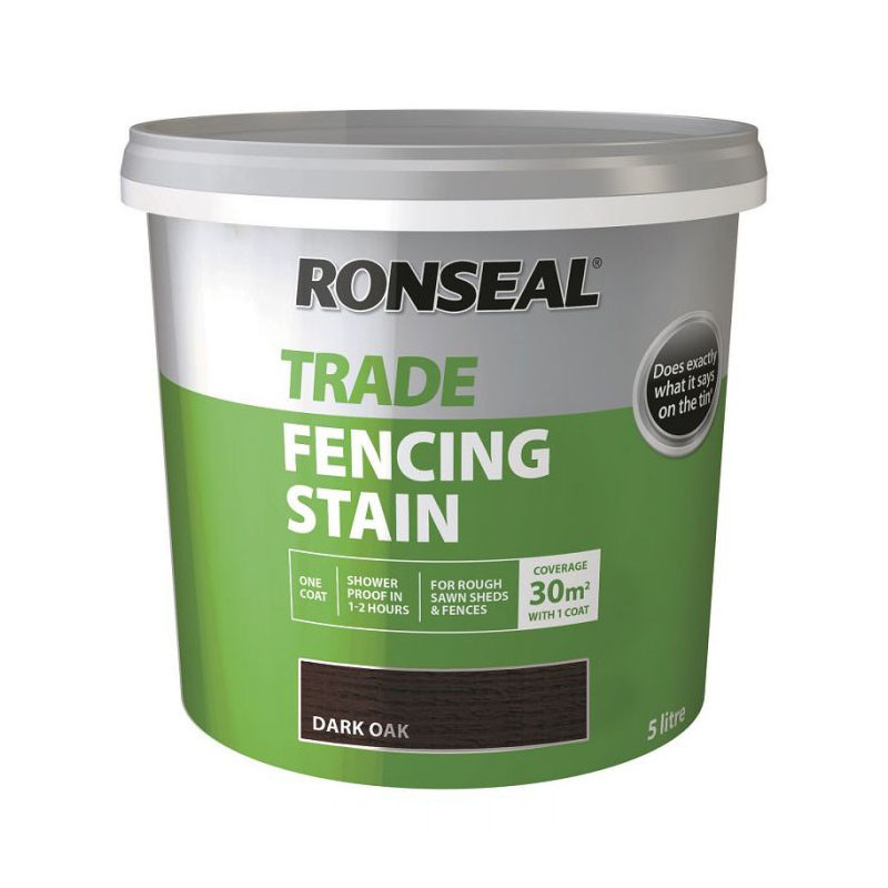 Photograph of Ronseal Trade Fencing Stain Dark Oak 5L