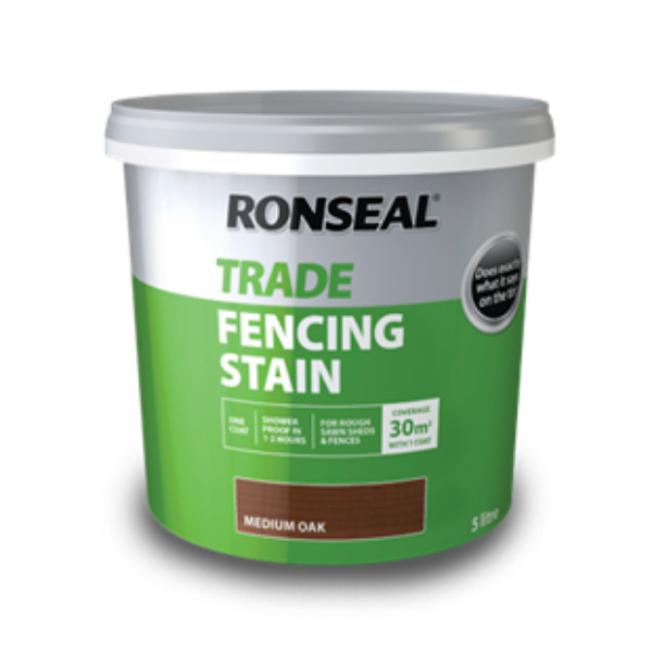 Photograph of Ronseal Trade Fencing Stain Forest Green 5L