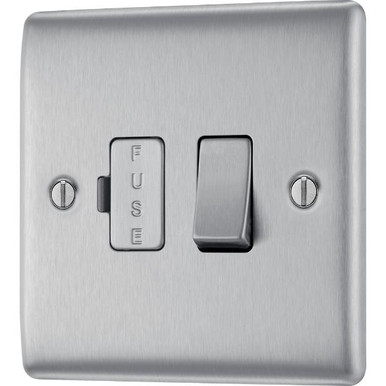 Further photograph of BG Electrical Brushed Steel 13A Switched Fused Connection Unit