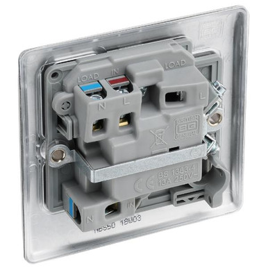 Further photograph of BG Electrical Brushed Steel 13A Switched Fused Connection Unit