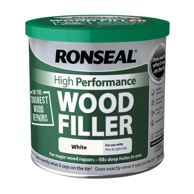 Ronseal High Performance Wood Filler, White, 550g Tin product image