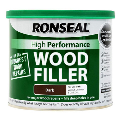 Ronseal High Performance Wood Filler, Dark Brown, 550g Tin product image