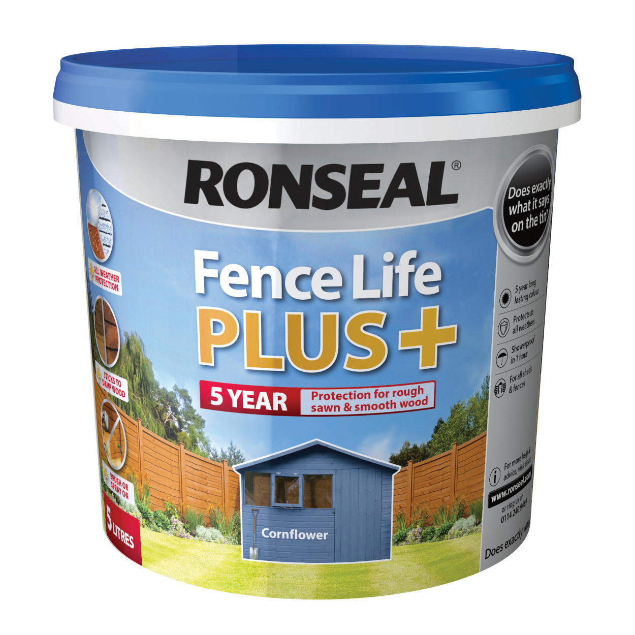 Photograph of Ronseal Fence Life Plus Cornflower 5L