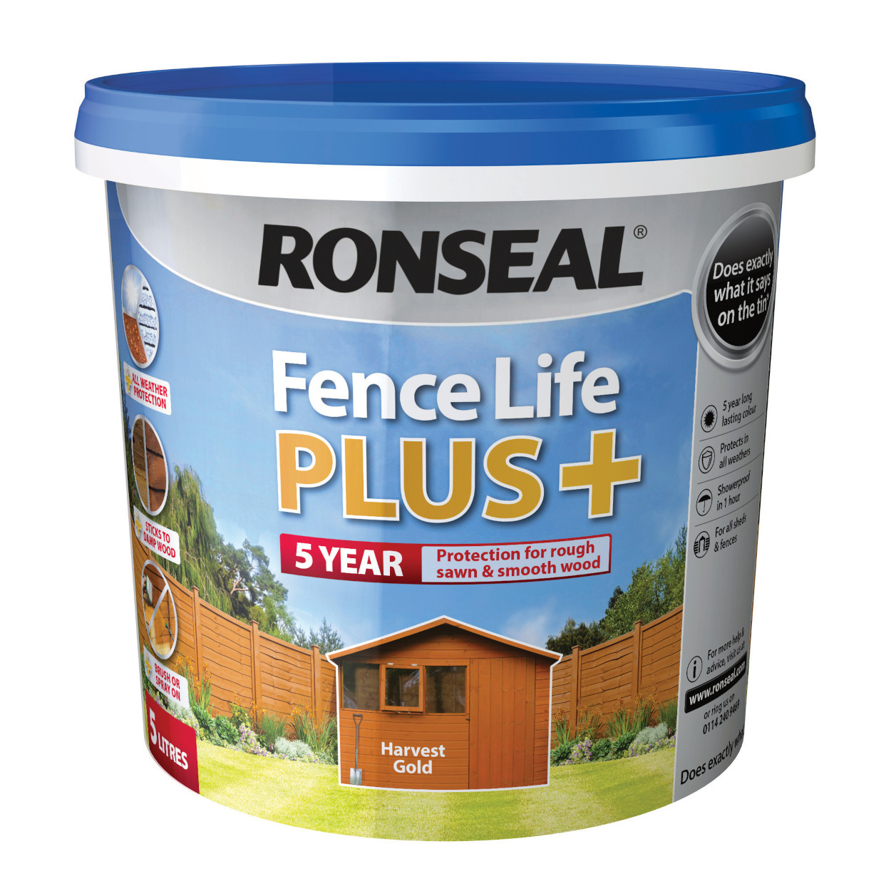 Photograph of Ronseal Fence Life Plus Harvest Gold 5L