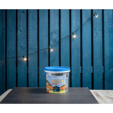 Further photograph of Ronseal Fence Life Plus Midnight Blue 5L