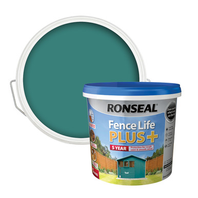 Further photograph of Ronseal Fence Life Plus Teal 5L