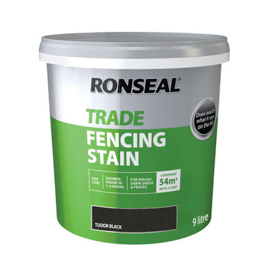 Further photograph of Ronseal Trade Fencing Stain Tudor Black Oak 9L