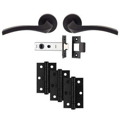 Further photograph of Carlisle Brass Ultimate Door Pack Matt Black Sines Latch Pack