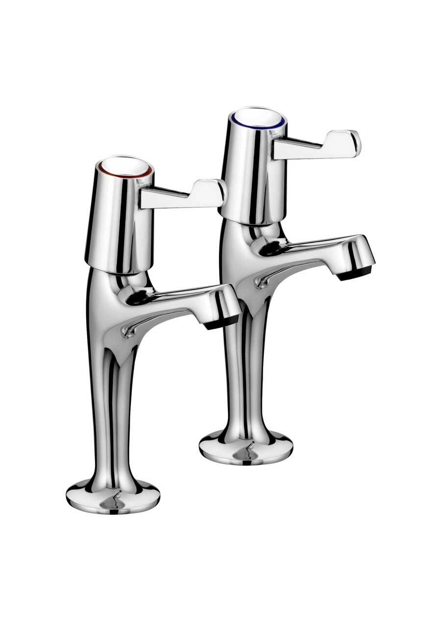 Photograph of Bristan Value Club Lever Action High Neck Sink Taps Chrome