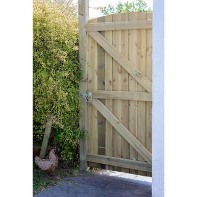 Further photograph of Grange Arched Featheredge Gate 1.85m Green