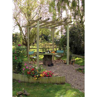 Further photograph of Grange Traditional Pergola 2.7m Green