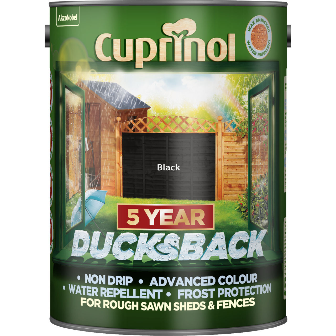 Photograph of Cuprinol CX 5 Year Ducksback Black 5L