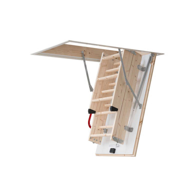 Further photograph of Werner Eco S Line Folding Timber Loft Ladder With Hatch