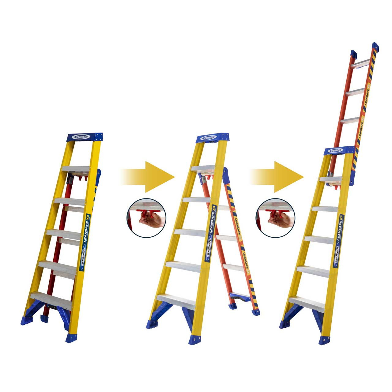 Photograph of Werner Leansafe 3 In 1 Multi Purpose Ladder - Fibreglass