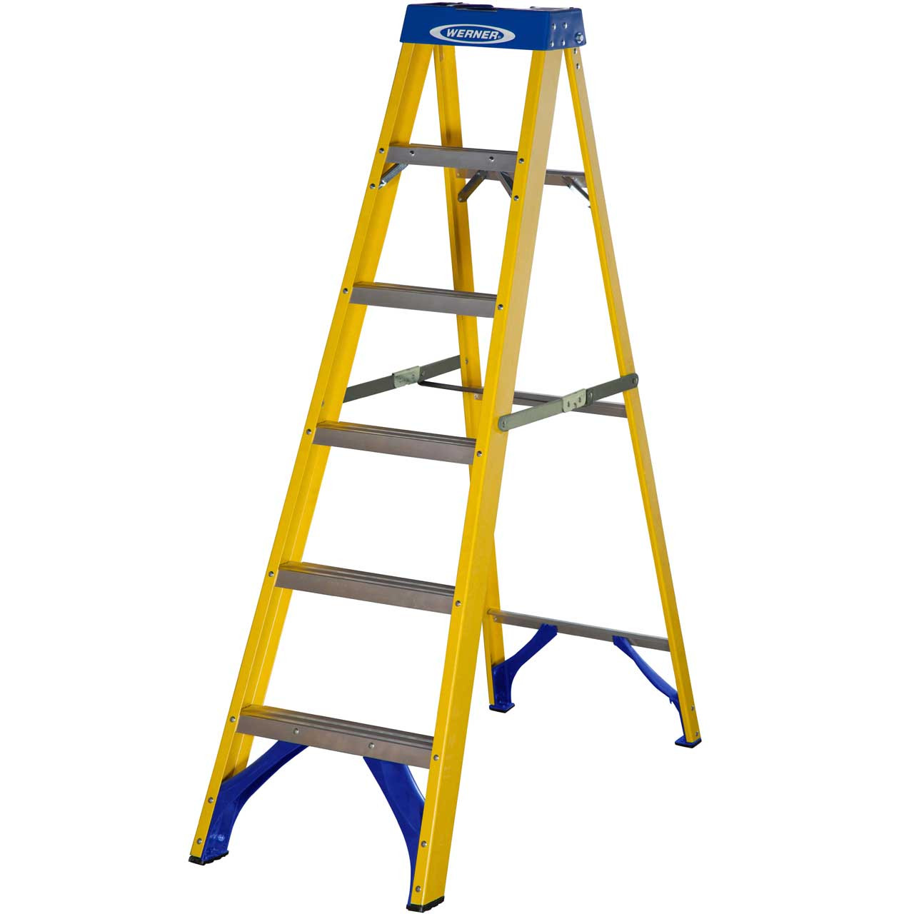 Photograph of Werner Fibreglass  Swingback Step Ladder - 6 Tread