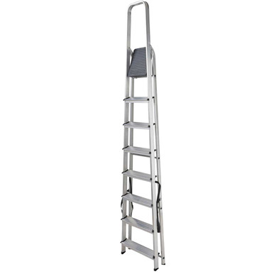 Further photograph of Werner High Handrail Step Ladder - 8 Tread