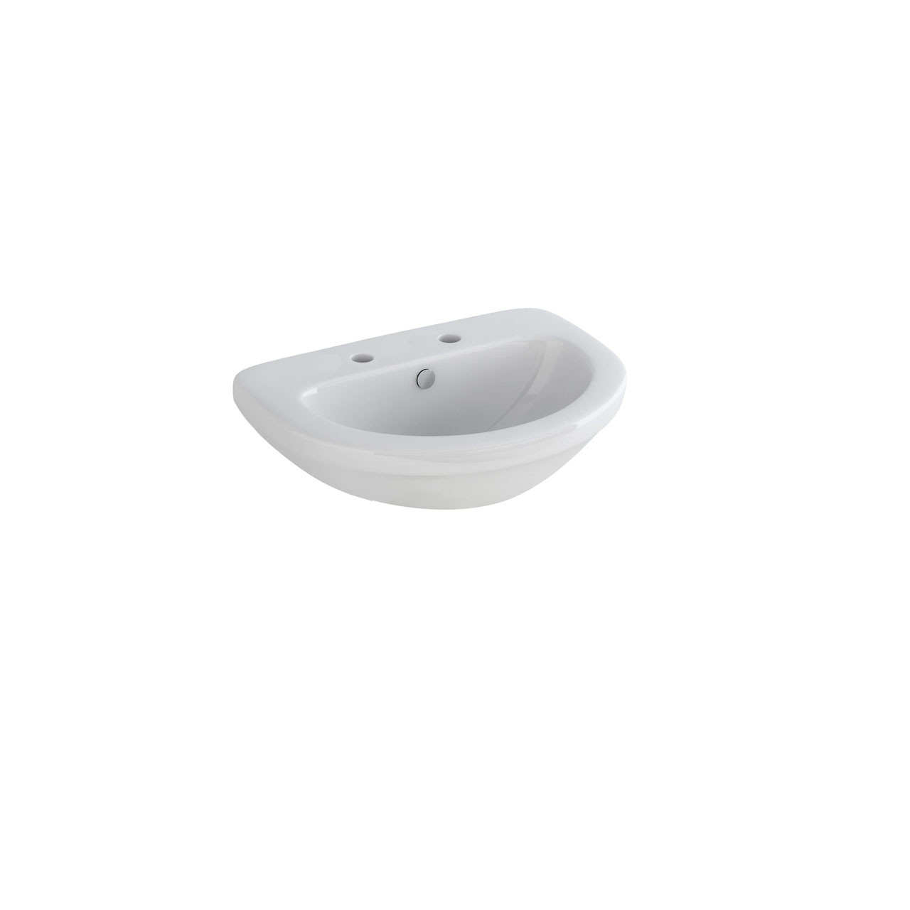 Photograph of Round White 2 Taphole Basin - 560mm