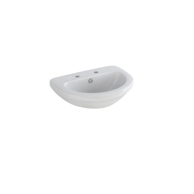 Round White 2 Taphole Basin - 560mm