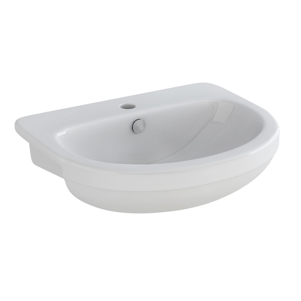 Photograph of Round White Semi Recessed Basin - 560mm