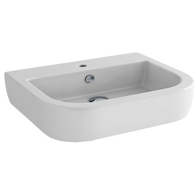 Further photograph of White Handrinse Cloakroom 1 Taphole Basin - 400mm