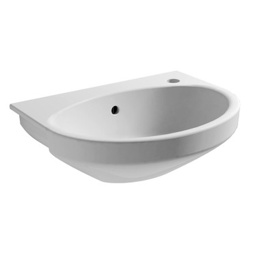 Nuance Round/Wave White Semi-Recessed Basin White - 500mm