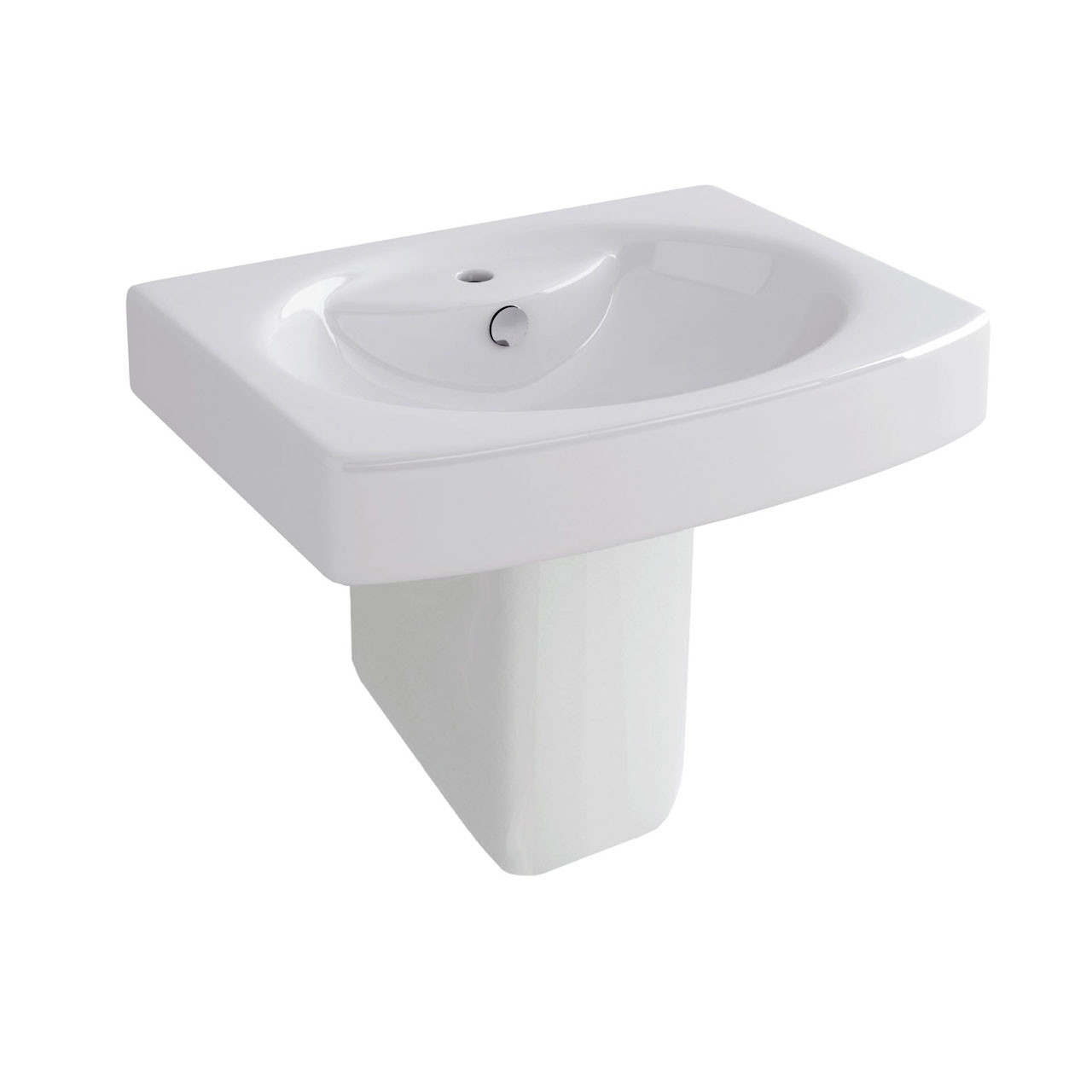 Photograph of White Square Semi Pedestal - 385mm