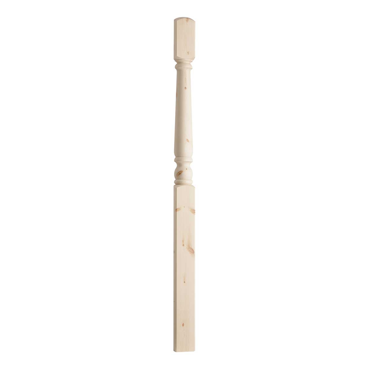 Photograph of Cheshire Mouldings 46mm x 91mm x 1500mm Pine Half One Piece Newel Post