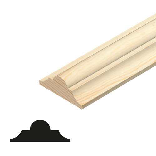Photograph of Cheshire Mouldings 34mm x 12mm x 2400mm Pine Double Astragal Moulding