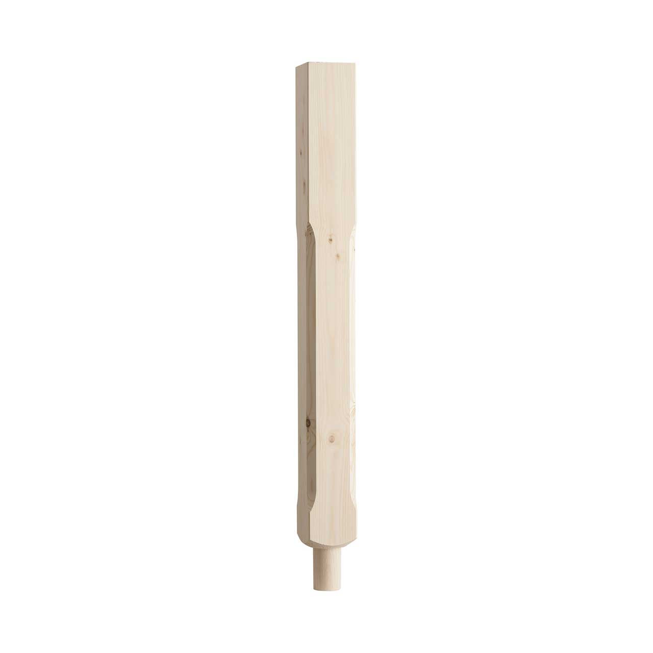 Photograph of Cheshire Mouldings 91mm x 91mm x 850mm Pine Decking Stop Chamfered Newel Spigot Post