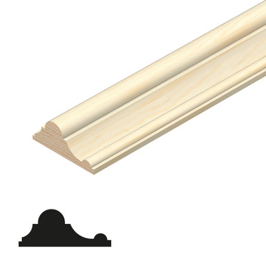 Cheshire Mouldings 69mm x 28mm x 2400mm Pine Dado Rail Moulding