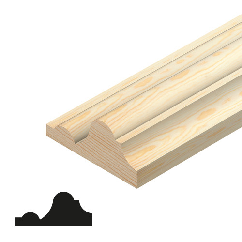 Photograph of Cheshire Mouldings 45mm x 20mm x 2400mm Pine Dado Rail Moulding