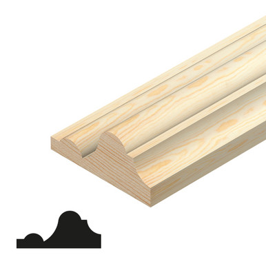 Cheshire Mouldings 45mm x 20mm x 2400mm Pine Dado Rail Moulding