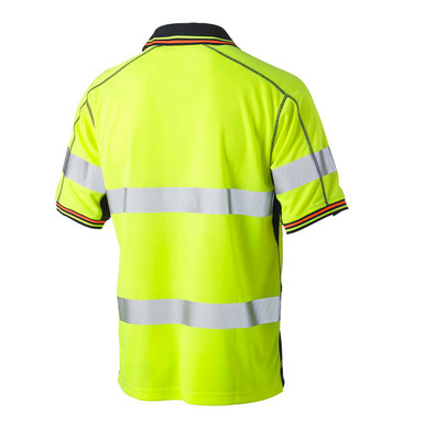 Further photograph of Hi Vis Taped Short Sleeve Polo Shirt - Yellow M