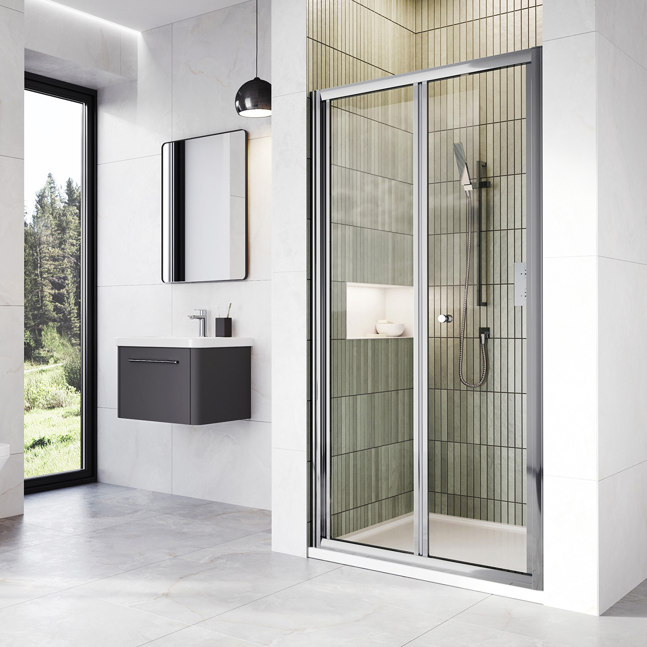 Shower Enclosure 800mm Bifold Door Chrome