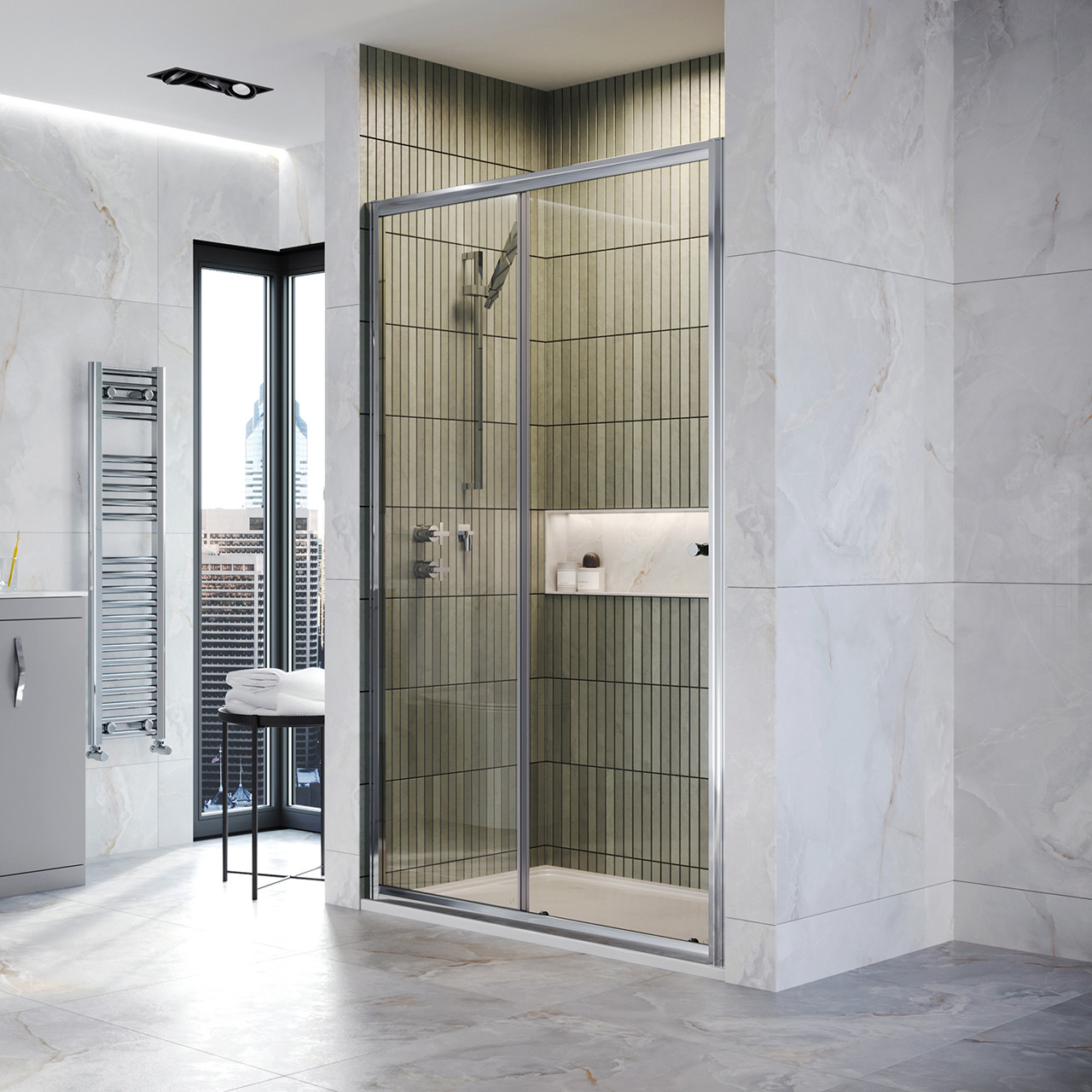 Photograph of Shower Enclosure 1000mm Slider Door - Chrome