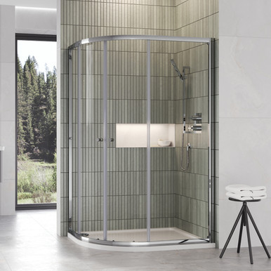 Further photograph of Shower Enclosure 800 x 800mm Twin Door Quadrant - Chrome