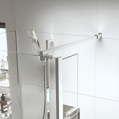 Further photograph of Low Level Square Wetroom Brace Kit - Chrome