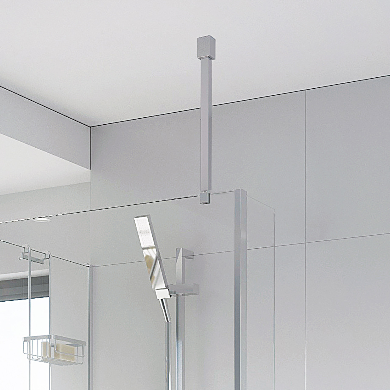 Photograph of Low Level Square Wetroom Ceiling Brace - Chrome