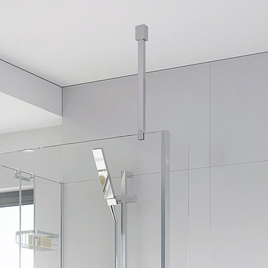 Low Level Square Wetroom Ceiling Brace - Chrome