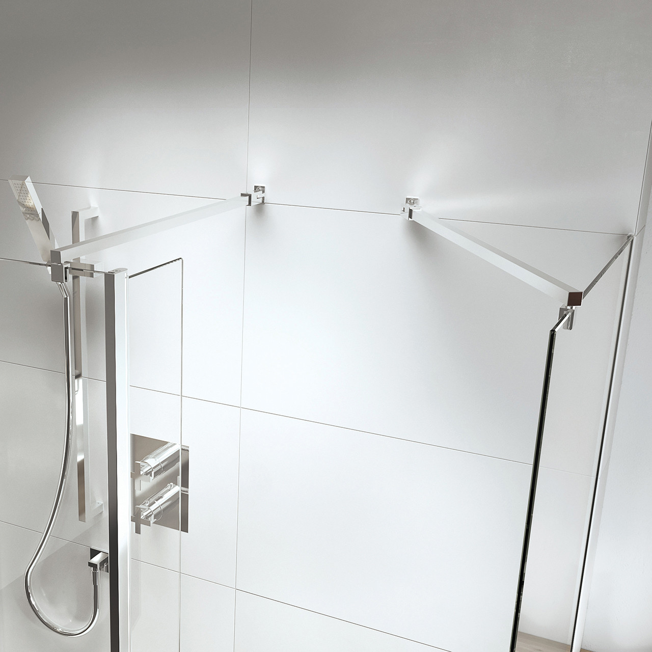 Photograph of Side Panel Wetroom Brace (use with L021472) - Square Chrome