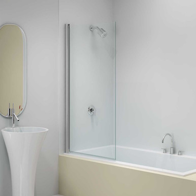 Square Top Bath Screen 800mm Chrome product image