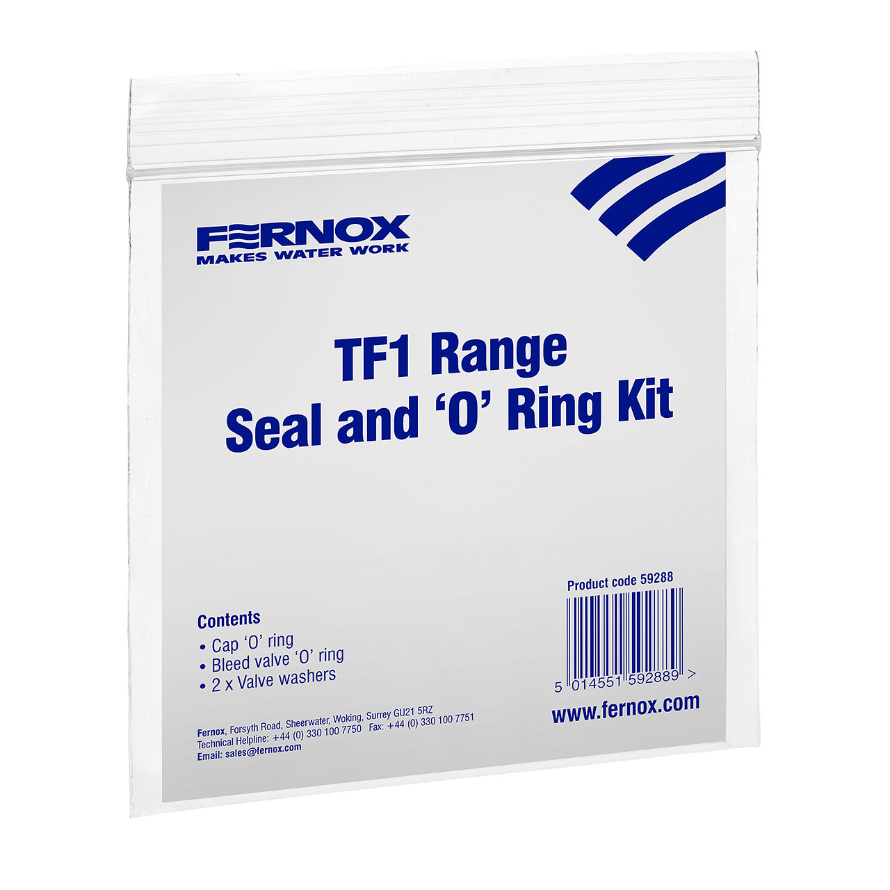 Photograph of Fernox TF1 Filter Seal and 'O' Ring Kit
