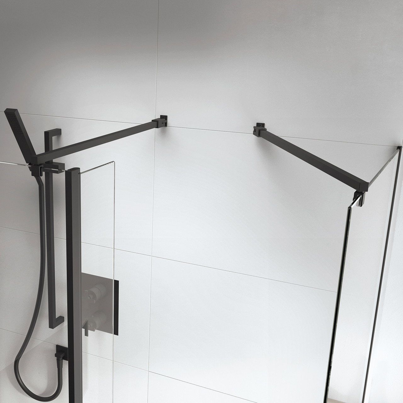 Photograph of Low Level Square Wetroom Brace Kit - Black