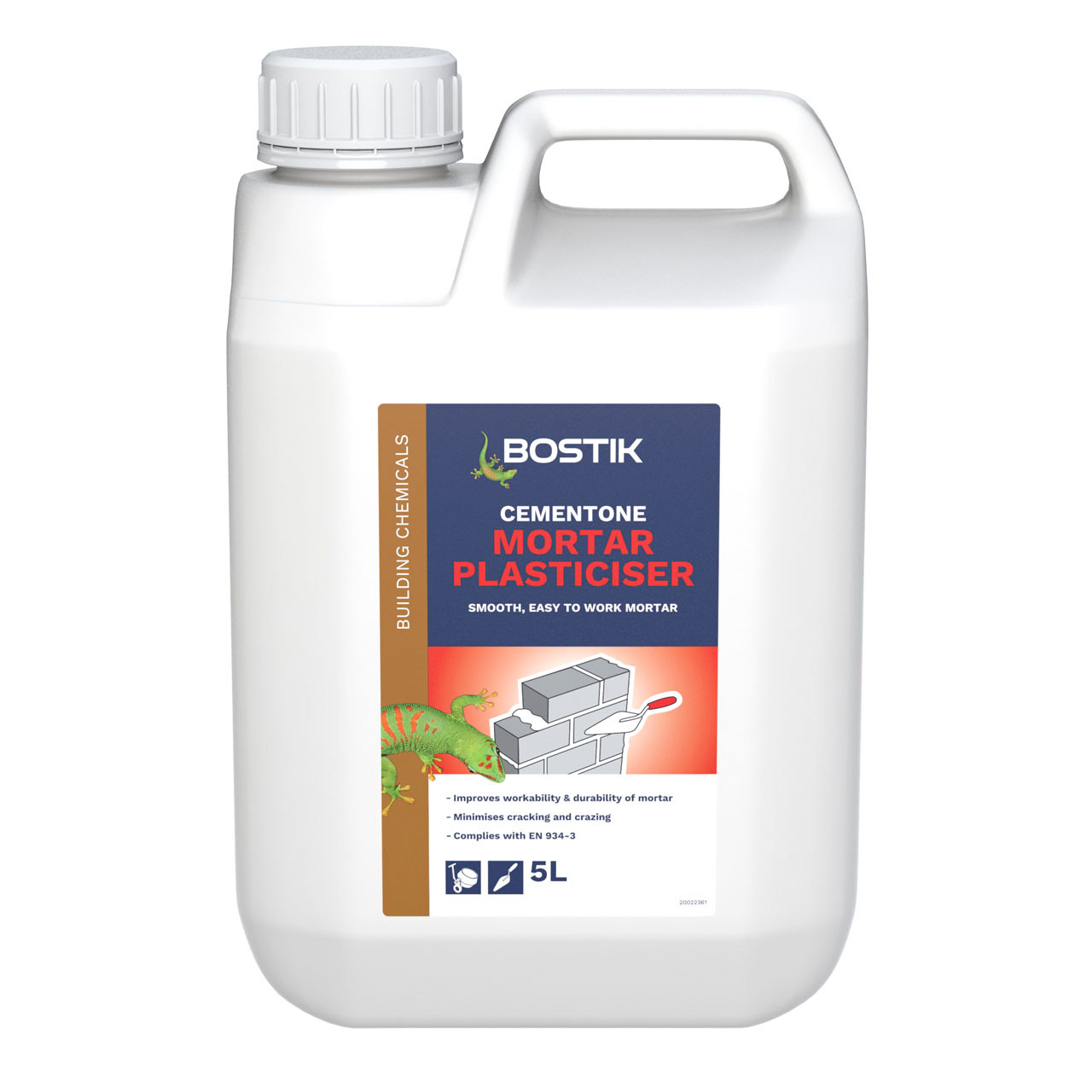 Photograph of Bostik  Cementone Mortar Plasticiser 5L - Brown