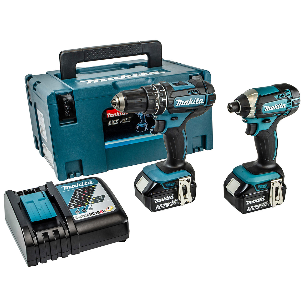 Photograph of Makita 18V Twin Pack Combi + Impact - 2 x 5.0 Li-Ion